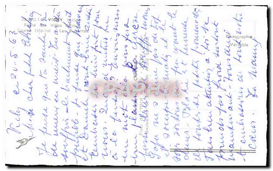 CPA Vichy Source Hopital Les buvettes  — Verso