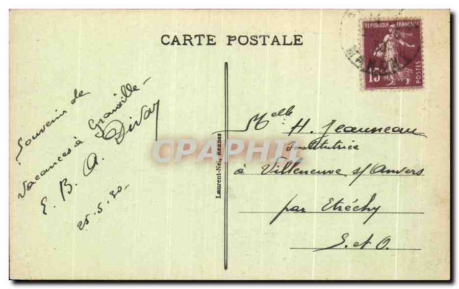 Carolles - Rochers à l'Entrée du Lude — éditeur Laurent-Néa, n° 591 — Verso