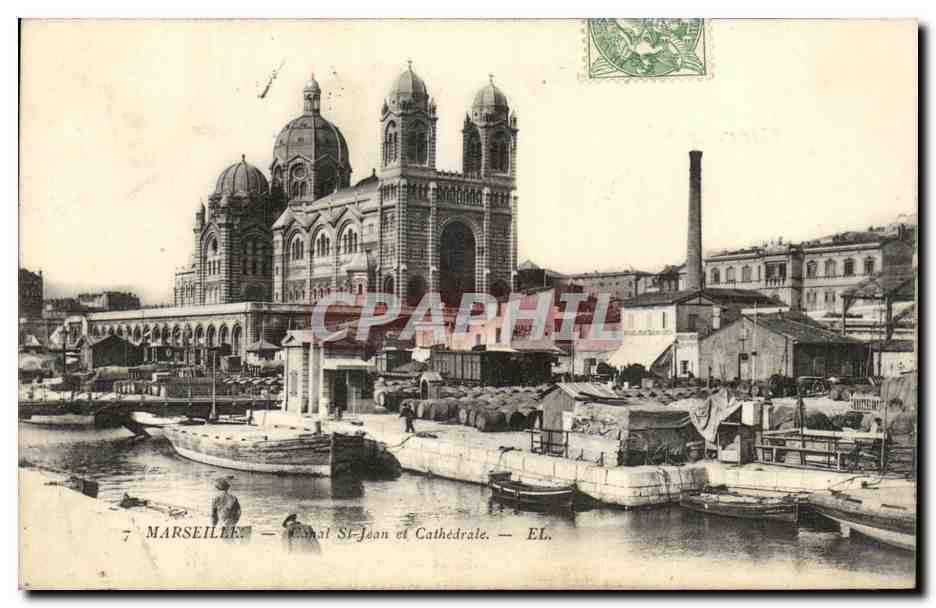 CPA Marseille Canal St Jean et Cathedrale