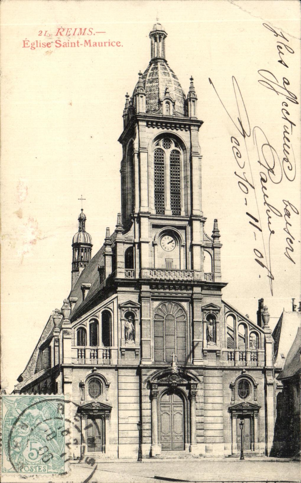 CPA Reims Eglise Saint Maurice