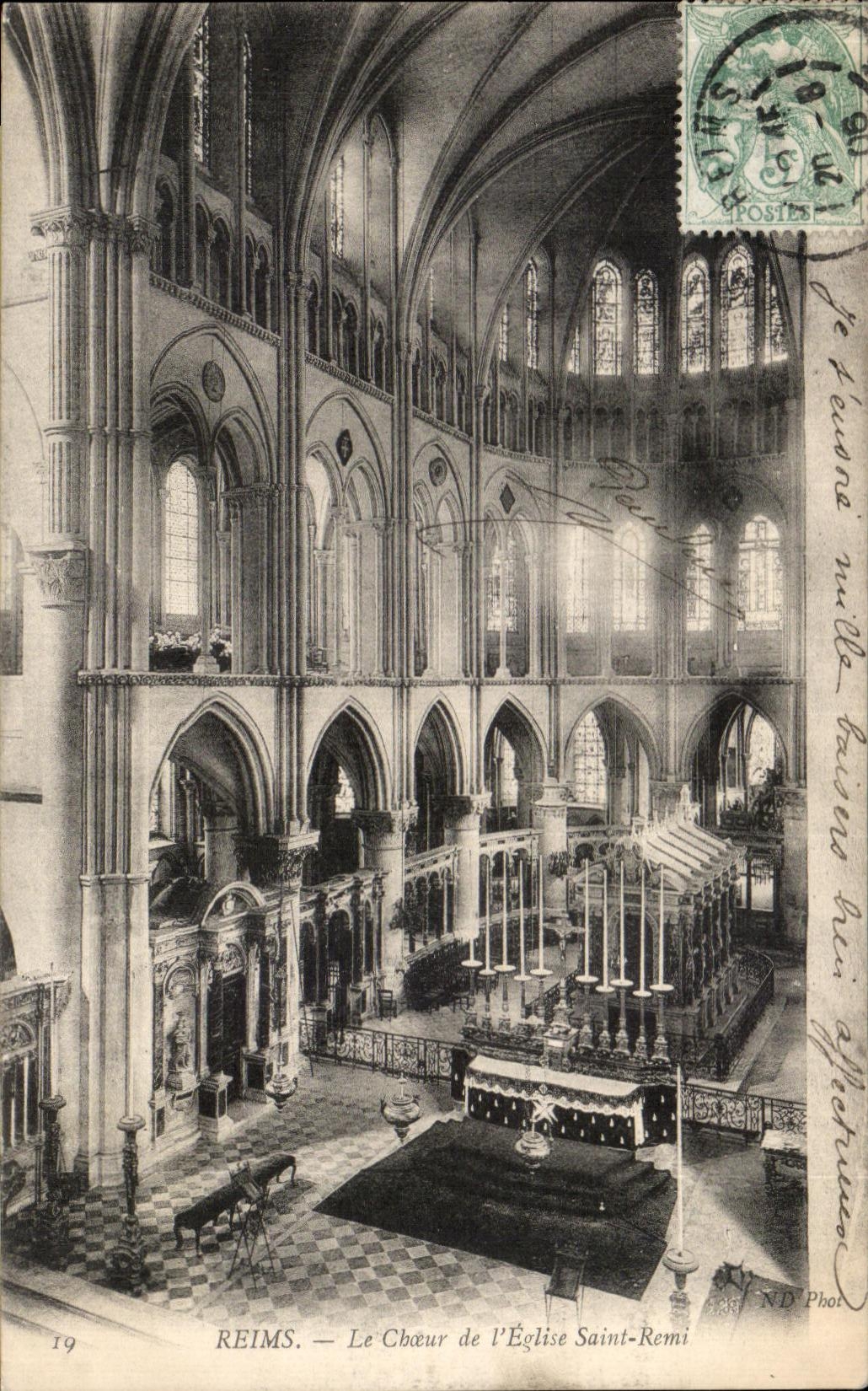 CPA Reims Le Choeur de I Eglise Saint Remi