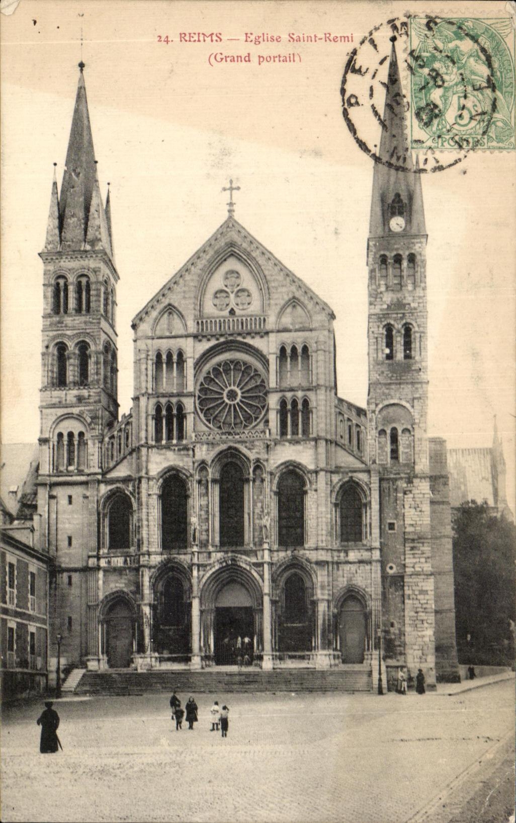 CPA Reims Eglise Saint Remi (Grand Portail)