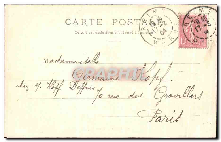 Reims — Place Royale — Éditeur anonyme, n° 82 — Verso