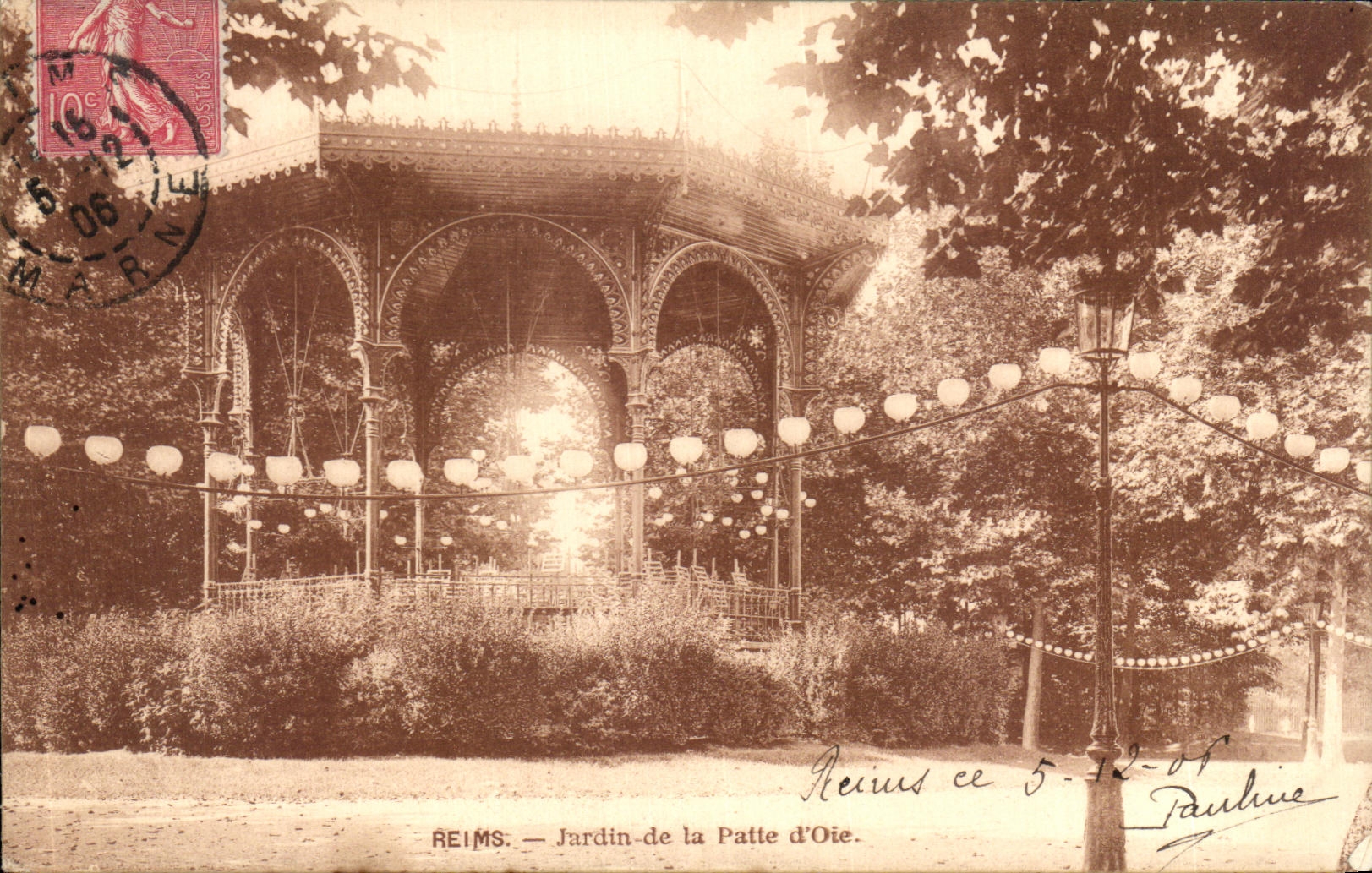 CPA Reims Jardin de la Patte d Oie