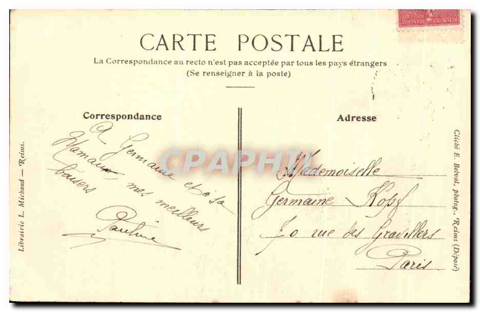 CPA Reims Jardin de la Patte d Oie — Verso