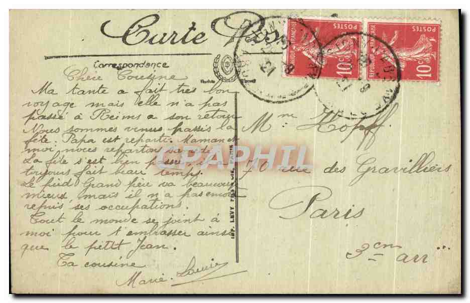 CPA Lourdes La Vierge Couronnee et le Chateau Fort — Verso