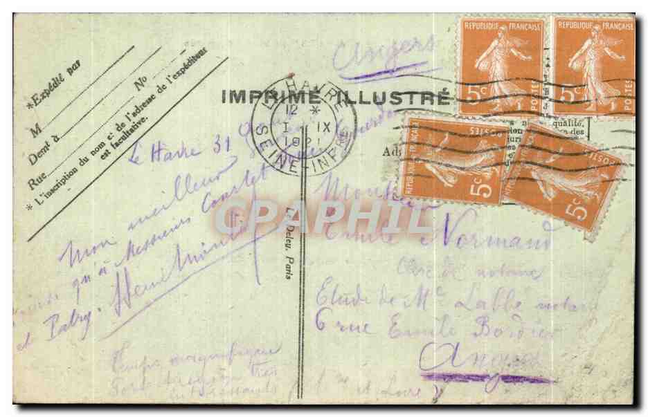 CPA Le Havre Le Paris au bassin de maree Paquebot — Verso