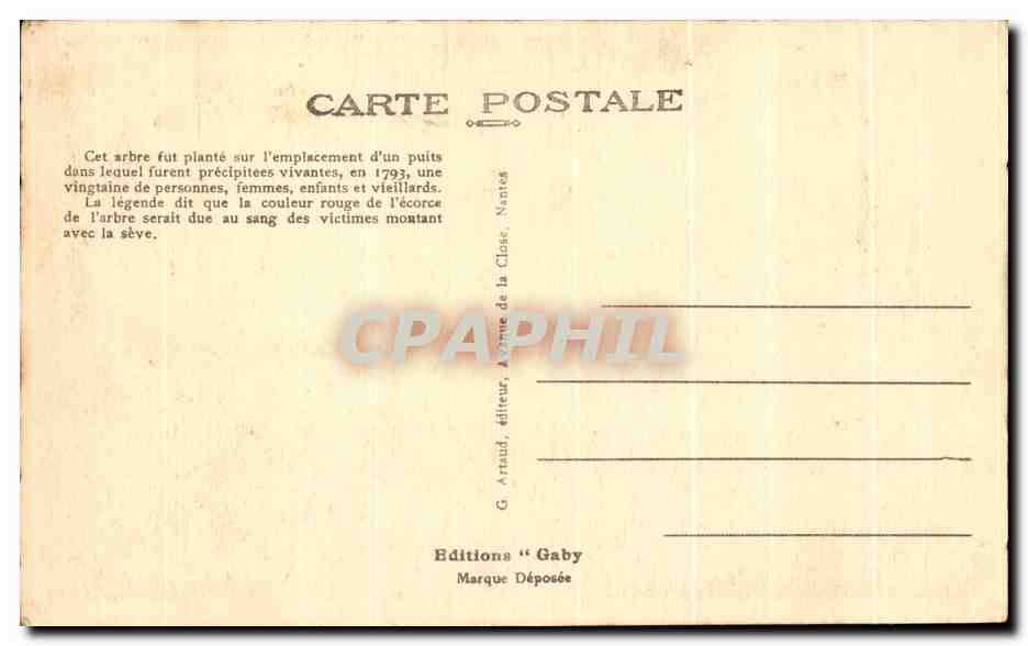 CPA Clisson L Arbre des Vendeens appele l arbre qui saigne — Rückseite