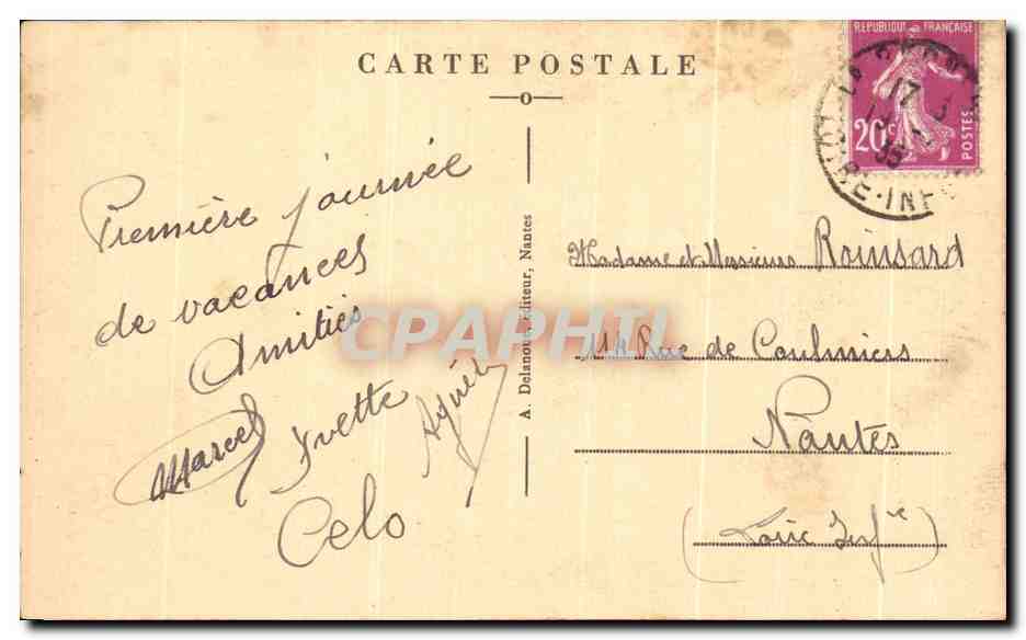 CPA La Bernerie Les Rocher Nos enfants s moasent — Rückseite