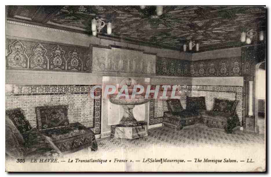 CPA Le Havre Le Transatlantique France Le Salon Mauresque The Moresque Saloon