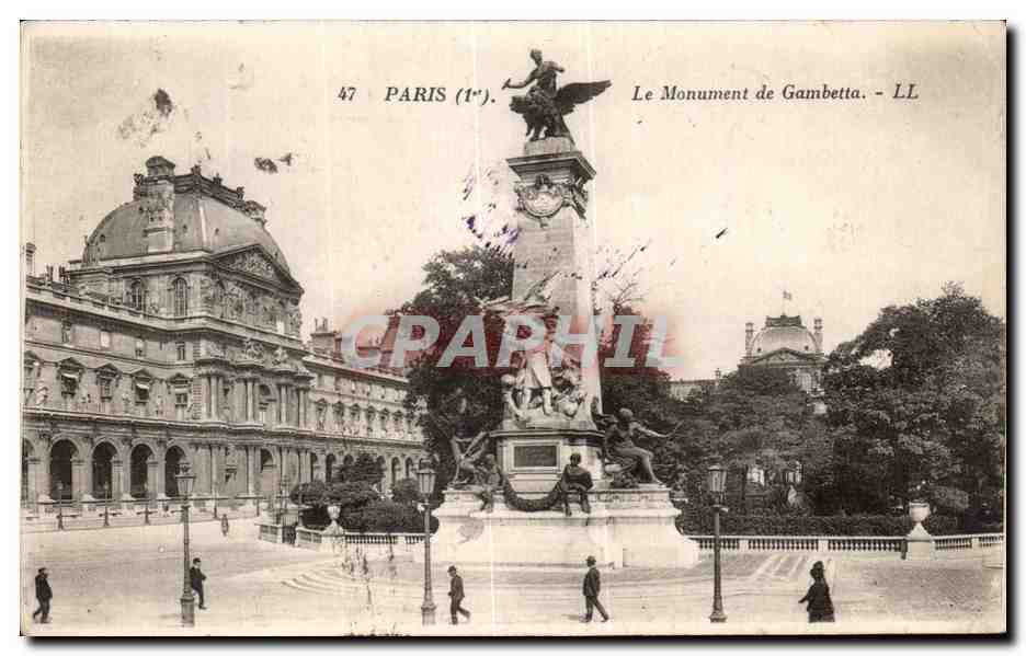 CPA Paris Le Monument de Gambetta Louvre