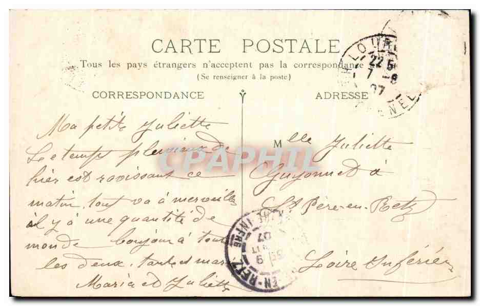 CPA Vallee de Lourdes Berger et Lourdes — Verso