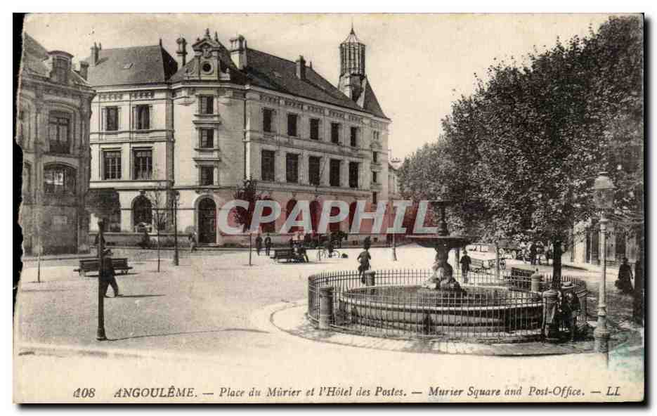CPA Angouleme Place du Murier et L Hotel des Postes Muier Square and Post