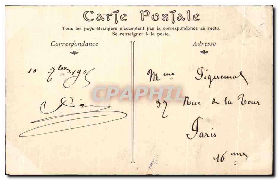 CPA Trouville Sur Mer Eglise de Bonsecours — Verso