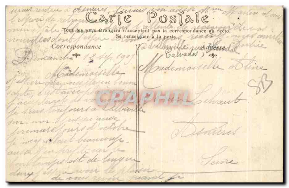 CPA Trouville Honfleur Le Grand Bec — Verso
