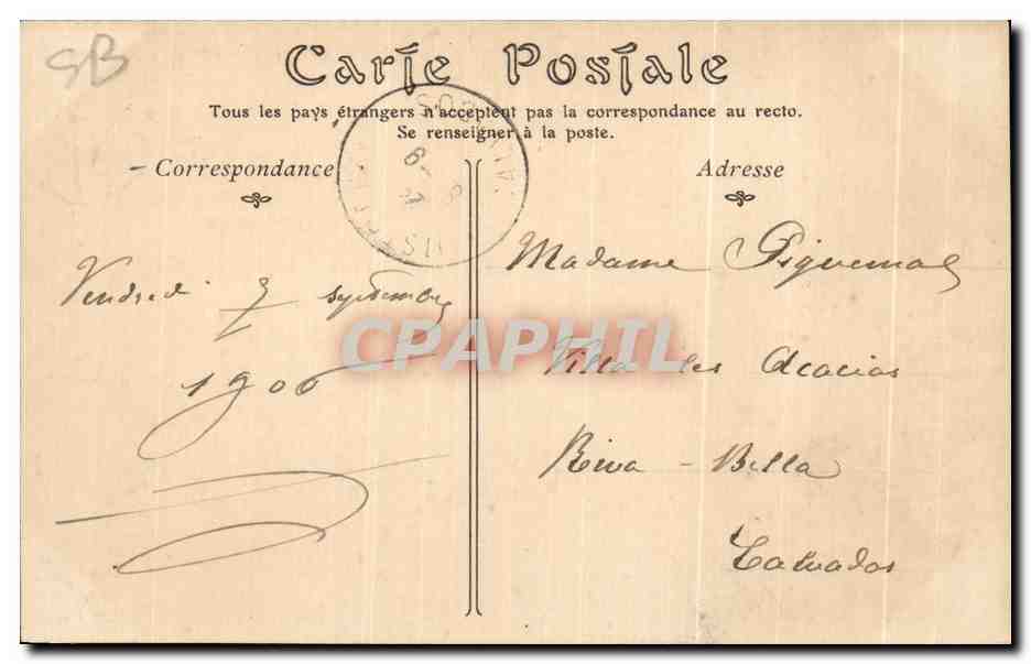 Ouistreham — L'Entrée du Port au moment de la Marée — éditeur inconnu, n° 360 — Verso