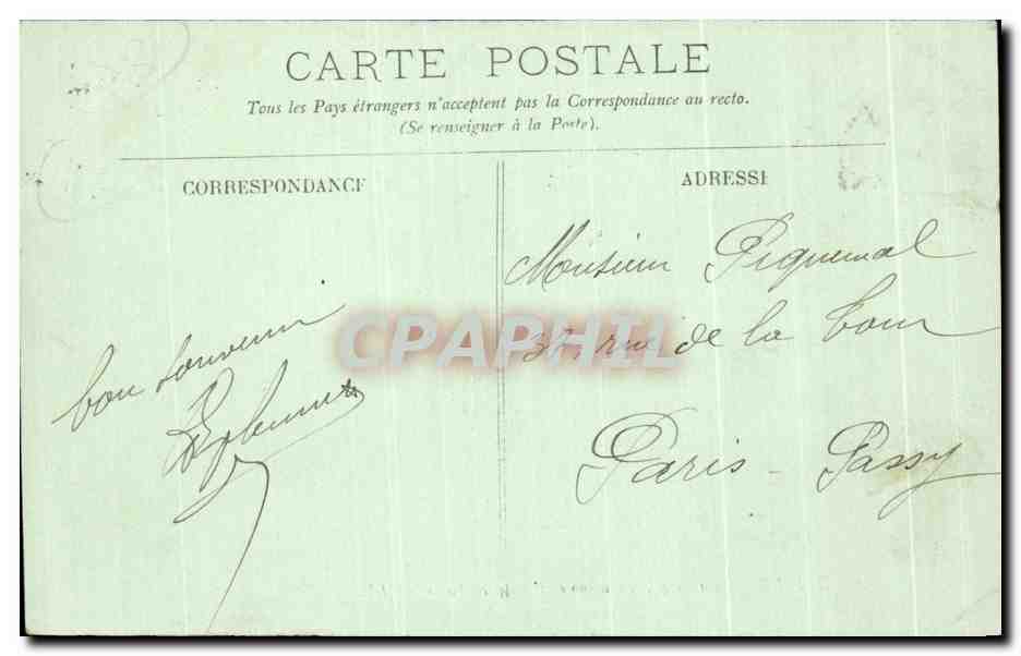 CPA Trouville La Plage le Casino et L Hotel de Paris — Verso