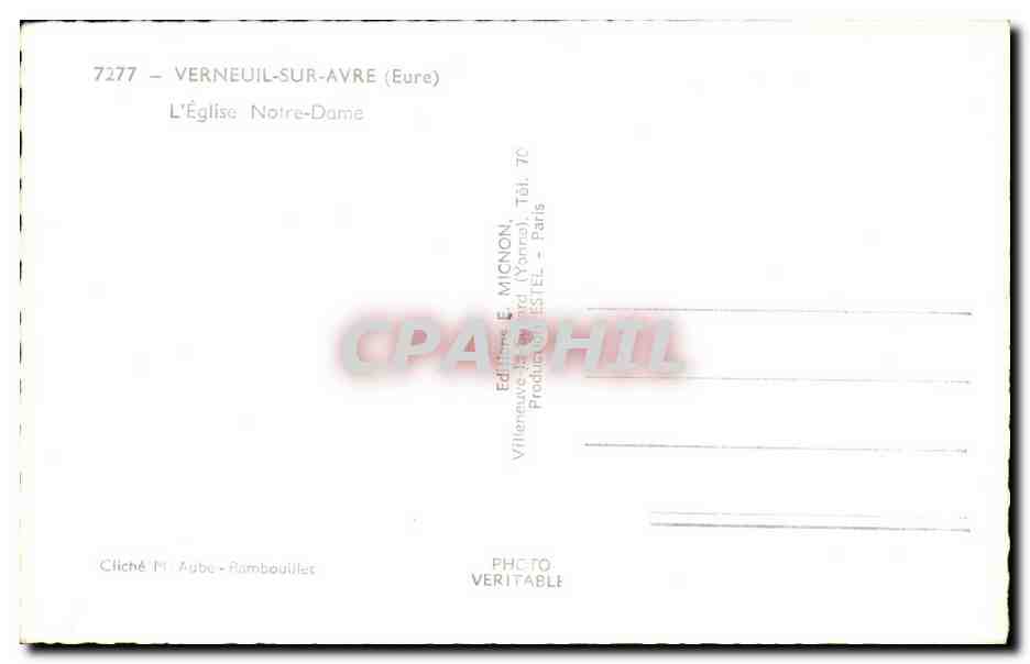 Verneuil-sur-Avre — L'Église Notre-Dame — Éditions E. Mignon — Verso
