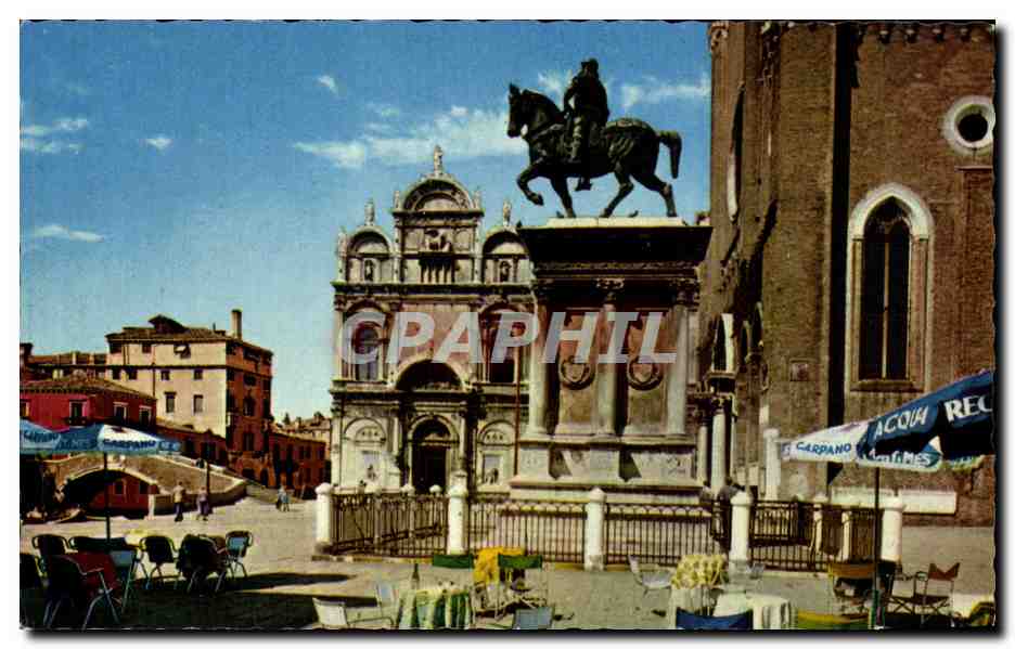 CPA Venezia Monumento al Colleoni THe Colleoni Monument A Colleoni Standbild 