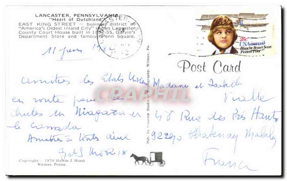CPA Lancaster Pennsylvania Heart of Dutchland — Back