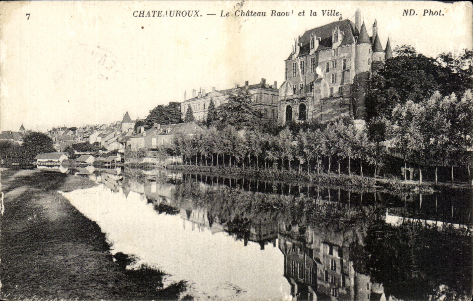 Vintage Postcard Chateauroux The Castle Raoul and the Town