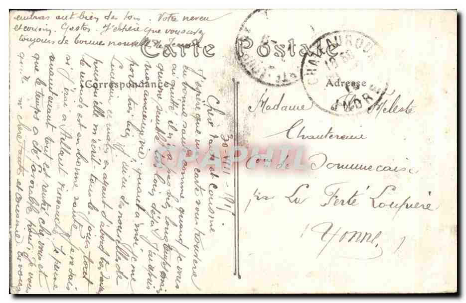 Vintage Postcard Chateauroux The Castle Raoul and the Town — Back