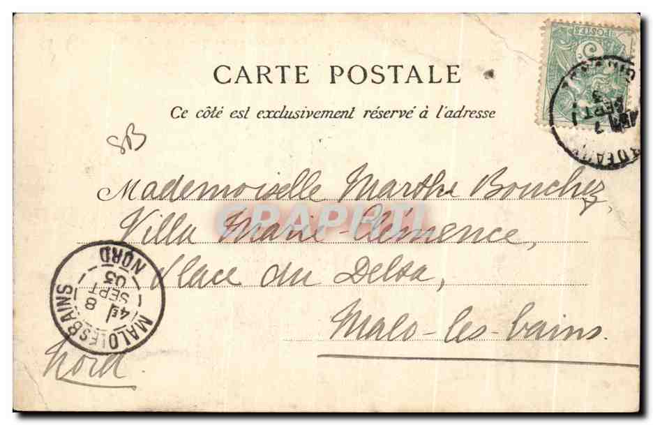 CPA Bordeaux La Bourse et les Quais Nord — Verso