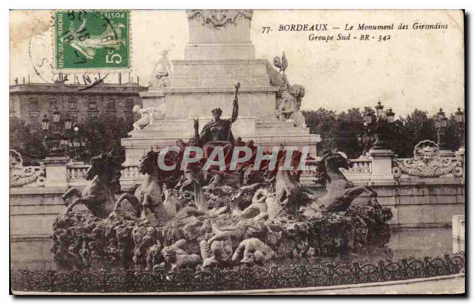 CPA Bordeaux Le Monument des Girondins Groupe Sud