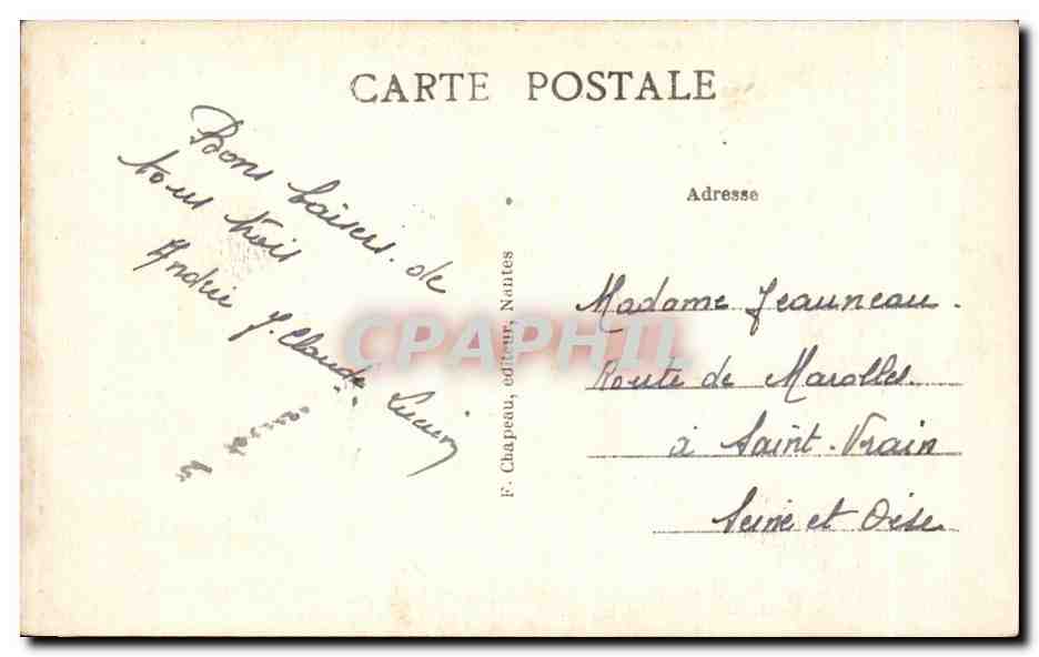 CPA Batz Sur Mer La Jetee a Maree haute — Back
