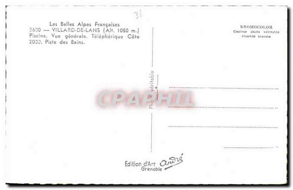 Villard-de-Lans — Été et Hiver — Édition d'Art André, Grenoble — Verso
