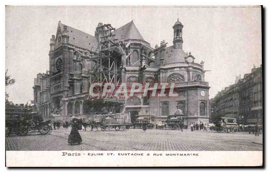 CPA Paris Eglise St Eustache Rue Montmartre