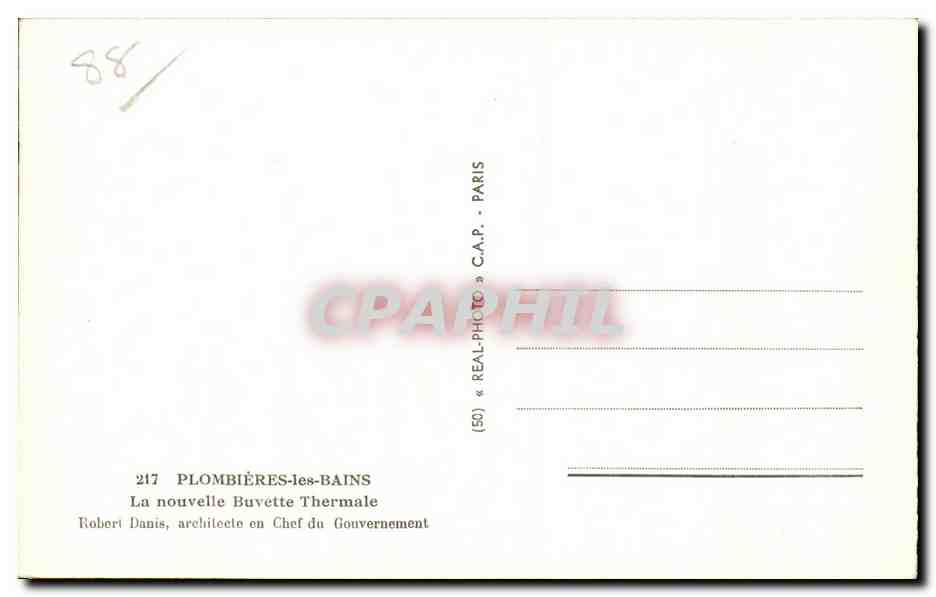La nouvelle Buvette Thermale — Plombières-les-Bains — C.A.P. Cap — Verso