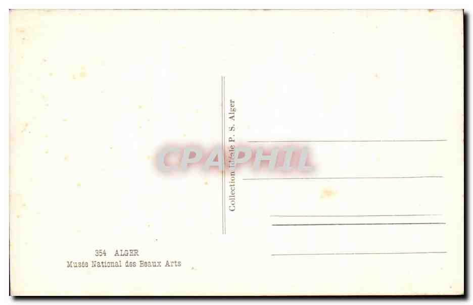 CPA Alger Musee National des Beaux Arts — Back
