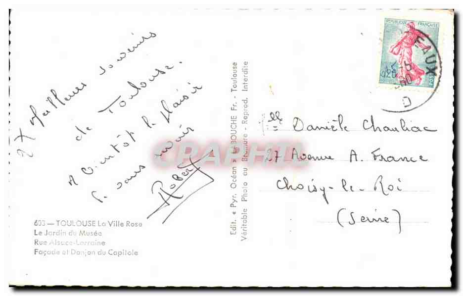 CPA Les Viotettes de Toulouse — Verso
