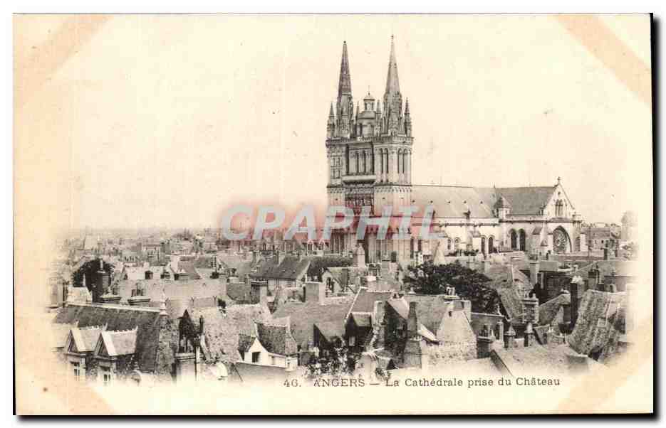 CPA Angers La Cathedrale prise du Chateau
