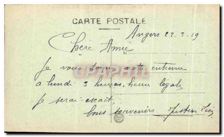 CPA Angers Vue generale du jardin des Plantes — Rückseite
