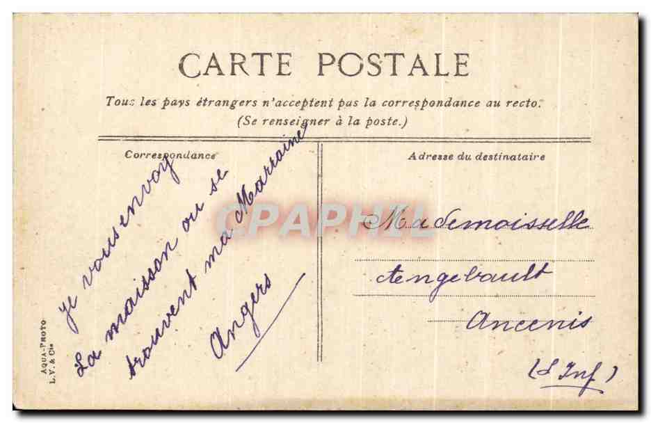 CPA Angers Le Grand Cercle — Rückseite