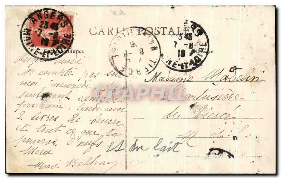 CPA Angers Boulevard du Roi Rene et le Chateau — Rückseite