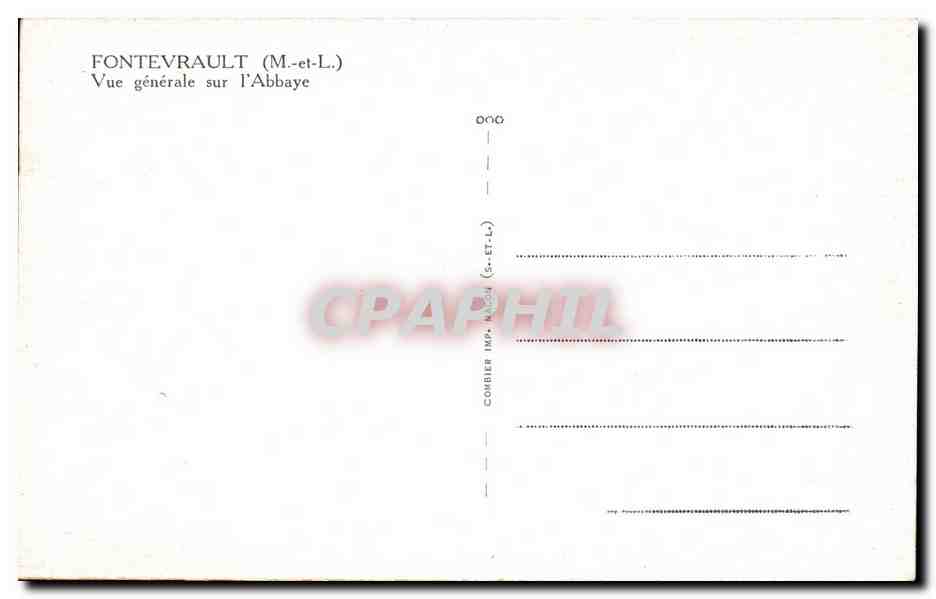 CPA Fontevrault Vue Generale sur L Abbaye — Rückseite