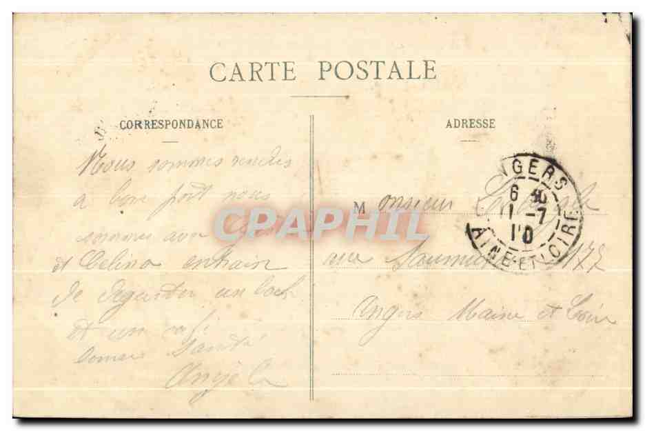 CPA Angers Vue Generale sur le Pont la Basse Chaine et le Chateau Bateau — Rückseite