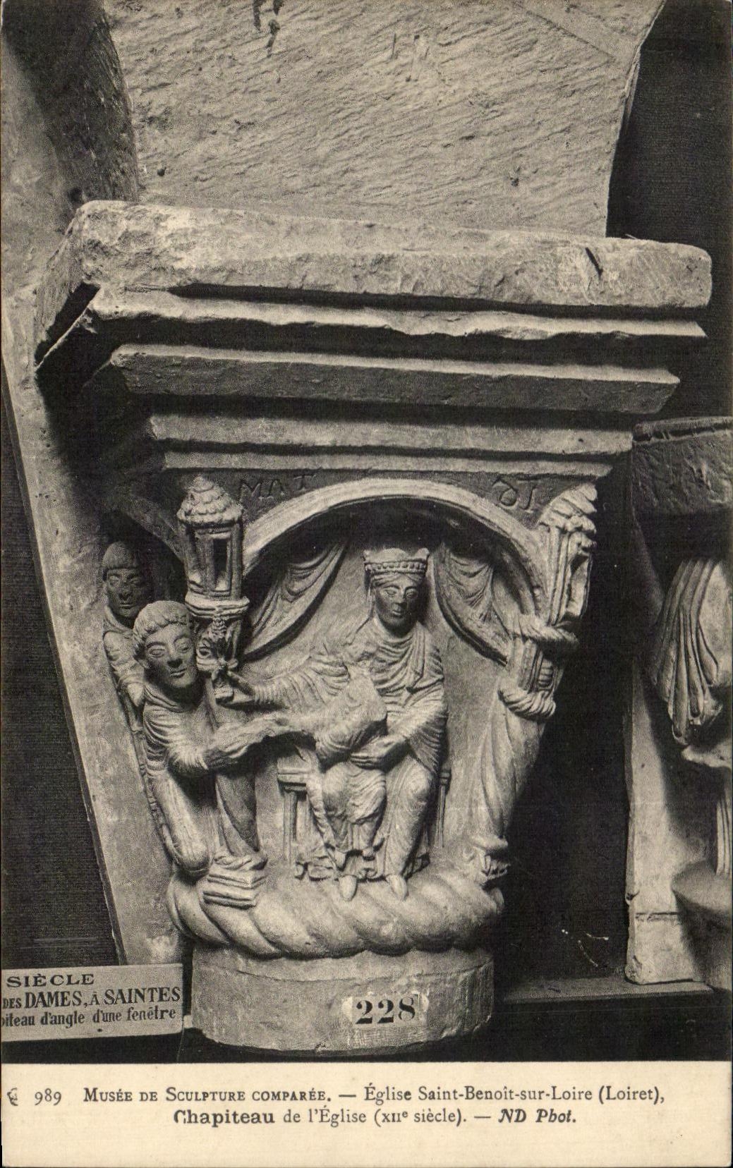 CPA Musee De Sculpture Compares Eglise Saint Benoit sur Loire Chapiteau de l Eglise 