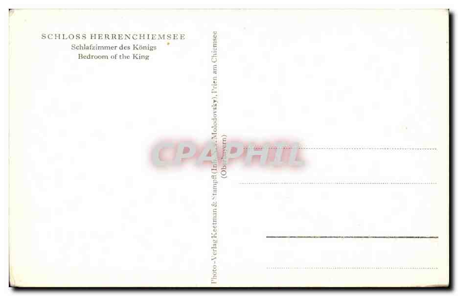 Chambre du Roi — Schloss Herrenchiemsee — Photo-Verlag Keetman & Stampfli (Obberversern) — Verso