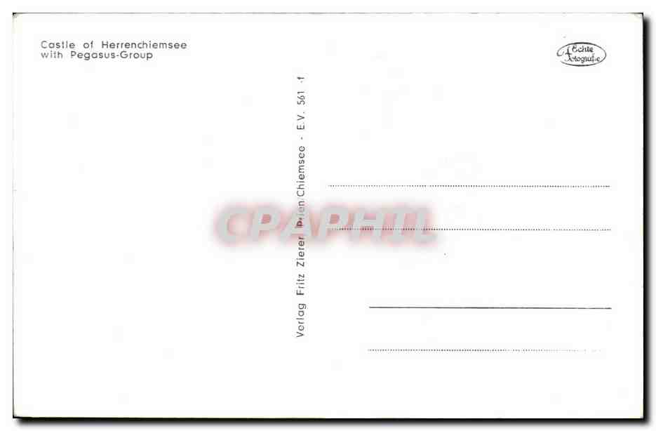 CPA Schoss Herrenchiemsee mit Pegosus Gruppe — Back