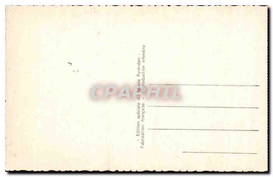 CPA Lourdes Le Chateau Fort Reproduction miniature de maisons Pyreneennes — Verso