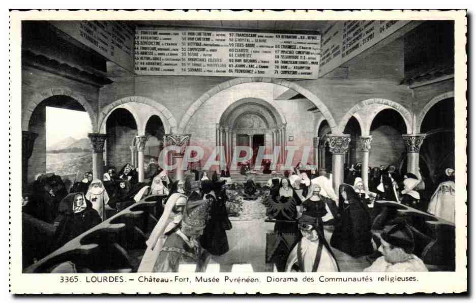CPA Lourdes Chateau Fort Musee Pyreneen Diorama des Communates religieuses