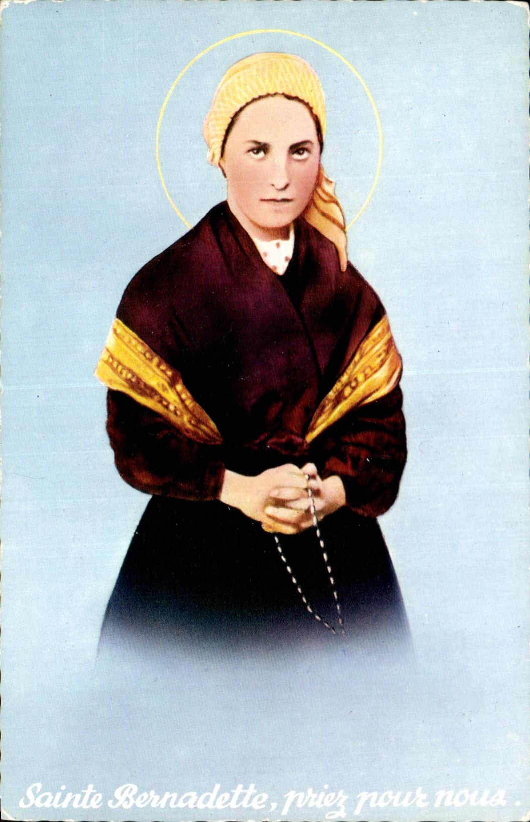 CPA Sainte Bernadette Priez pour nous Lourdes 