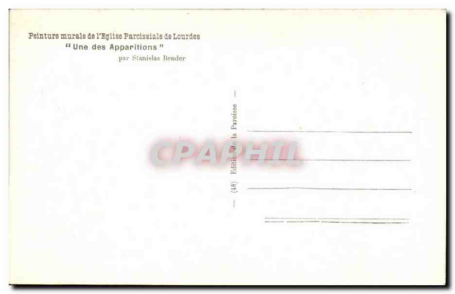CPA Ste Bernadette Lourdes — Verso