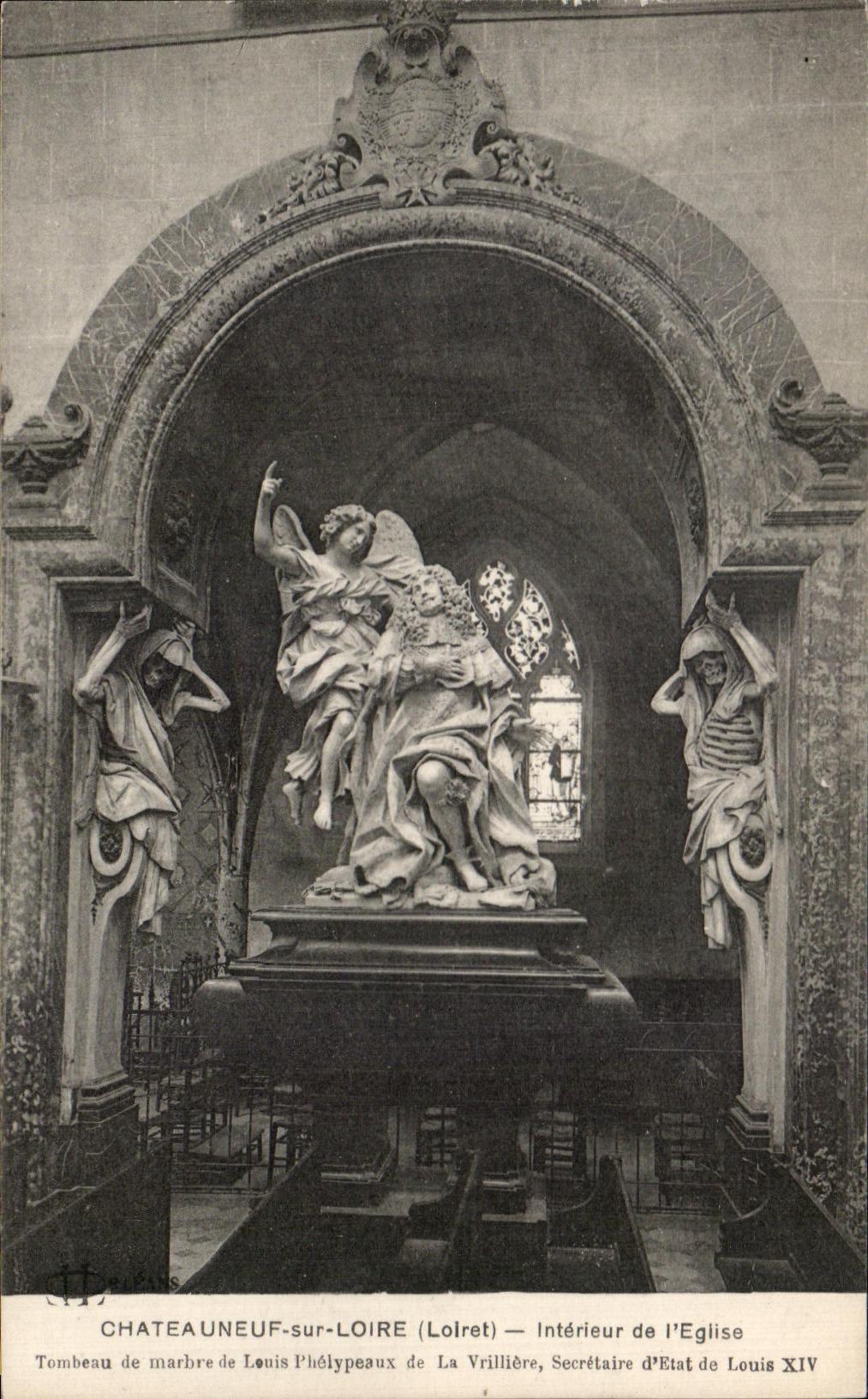 Châteauneuf-sur-Loire — Intérieur de l'église — Tombeau de marbre de Louis Phélypeaux de La Vrillièrè, Secrétaire d'État de Louis XIV