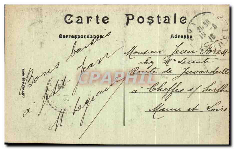 CPA Montargis Le jardin Durgy — Rückseite