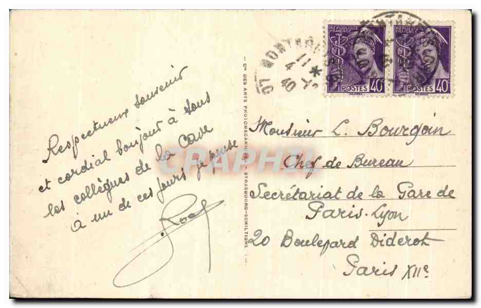 CPA Montargis Le jardin Durgy — Verso